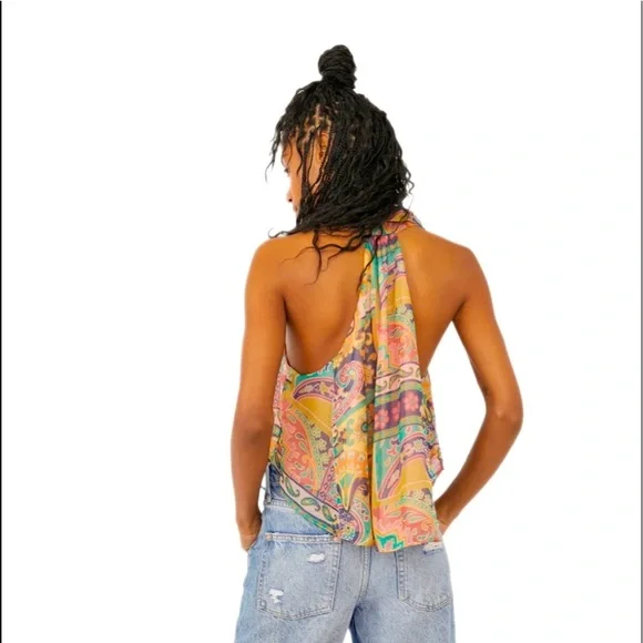 Free People Colorful Paisley Halter Blouse - Picture 3 of 11